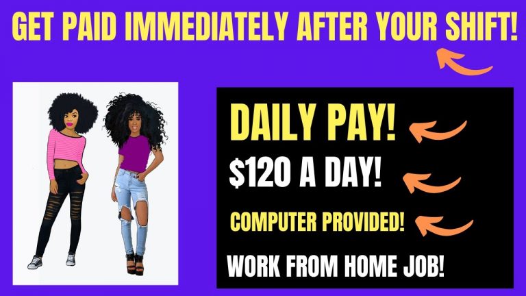 Daily Pay!!! Get Paid Immediately After Your Shift! $120 A Day! + Equipment Work From Home Job