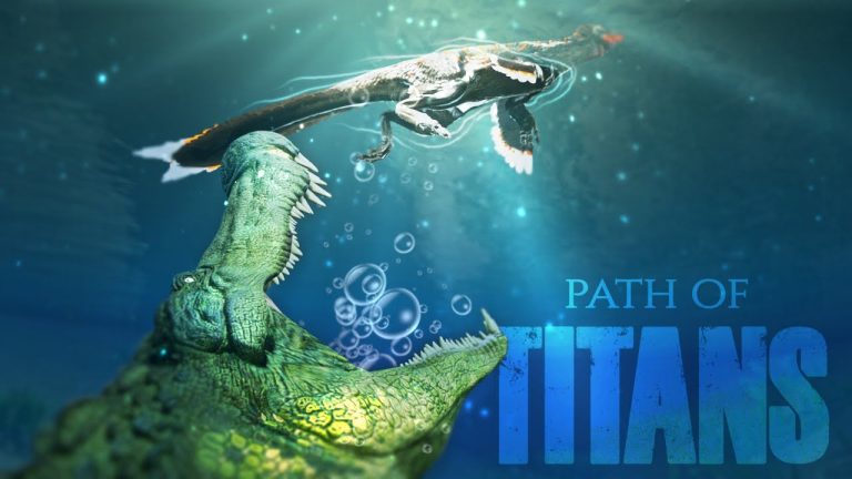 Stalking the rivers of Gondwa in Path of Titans! Deinosuchus gameplay