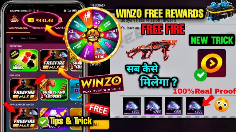 Winzo App Se Free Fire Me Diamond Kaise Le ! How To Use Winzo App 2023 ! Winzo App Top Up Tricks