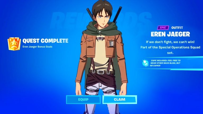 How to Unlock Eren Jaeger Skin in Fortnite (All Eren Jaeger Challenges Reward)