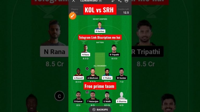 Kol vs srh tata ipl t20 match dream11 Team l srh vs kol dream11 prediction l gl 2 crores win tips