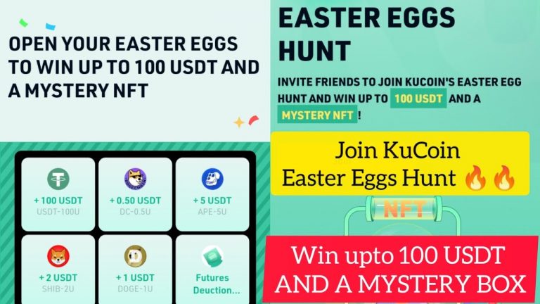 KuCoin New Offer: Open Your Easter Eggs to Win Up To 100 USDT AND A Mystery NFT #kucoin