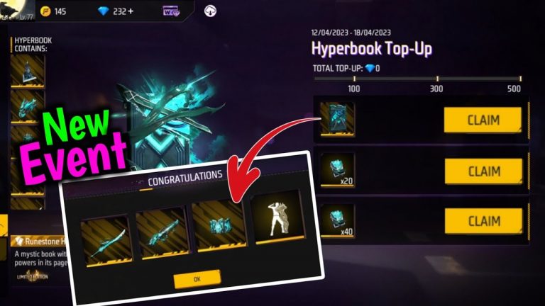 New hyperbook top up event free fire || Runestone hyperbook max level || Total Kitna Diamond lagega