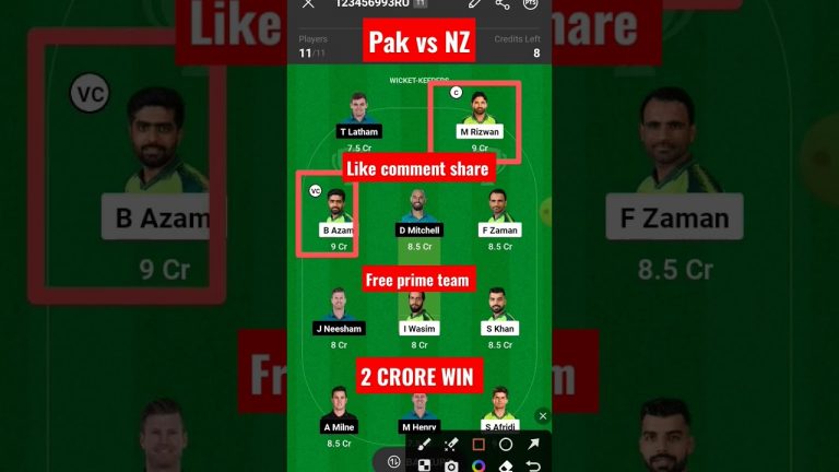 Pak vs nz t20 match dream11 Team l nz vs pak dream11 prediction l gl 2 crores win tips