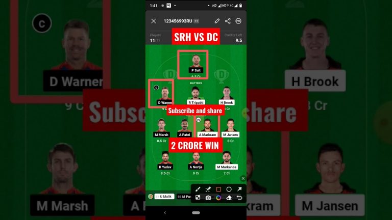 Srh vs dc match dream11 Team l dc vs srh dream11 prediction l gl 2 crores win tips #shorts