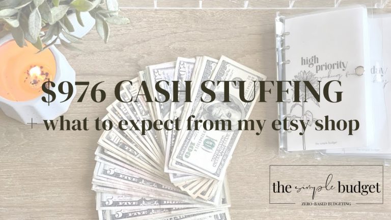 cash envelope stuffing | $976 | zero based budget | what to expect from my etsy shop