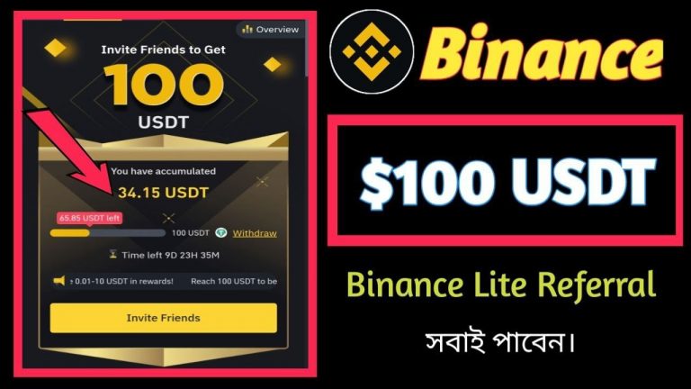 Binance Lite Referral || Refer Your Friends to Binance Now to Get 100 USDT Gift Cards||