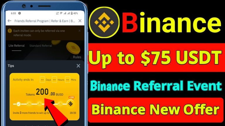 Binance Standard Referral Upto $75 USDT Program || Binance New Offer Today || Standard Referral ||