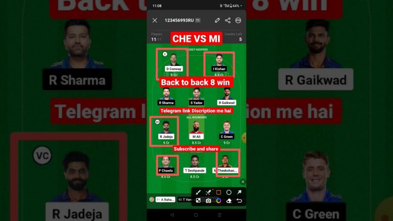 Che vs mi Match dream11 gl Team l mi vs csk dream11 prediction lgl 1st prize 2 crores win tips