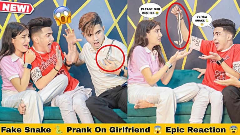 Fake Snake Prank On Girlfriend | Epic Reaction | Justin Romio