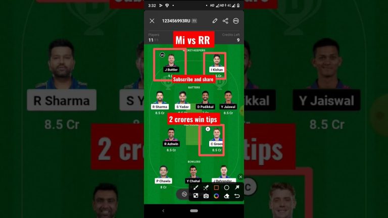 Mi vs rr dream 11 GL team l rr vs mi dream11 Team l gl winning l today dream11 prediction