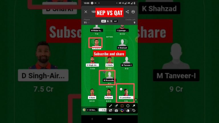 Nep vs qat Match dream11 Team l qat vs nep dream11 prediction l gl 2 crores win tips #shorts