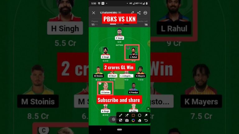 Pbks vs lkn Match dream11 Team l lkn vs pbks dream11 prediction l gl 2 crores win tips #shorts