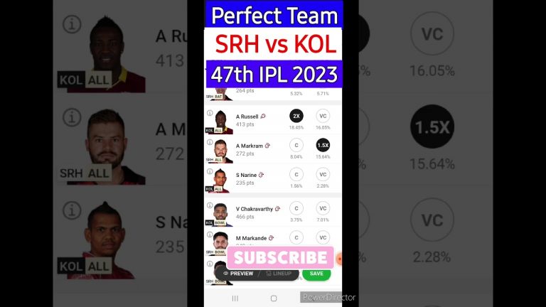 SRH vs KOL Dream11 Prediction Today Match | SRH vs KKR 47th IPL 2023 | SRH vs KOL Dream11 Team |