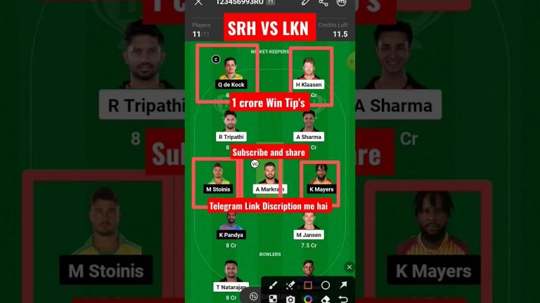 Srh vs lkn Match dream11 gl Team l lkn vs srh dream11 prediction lgl 1st prize 2 crores win tips