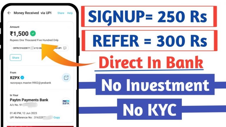 Biggest Earning App | Signup 250 Rs | Refer 300 Rs Direct In Bank | No Investment | No KYC