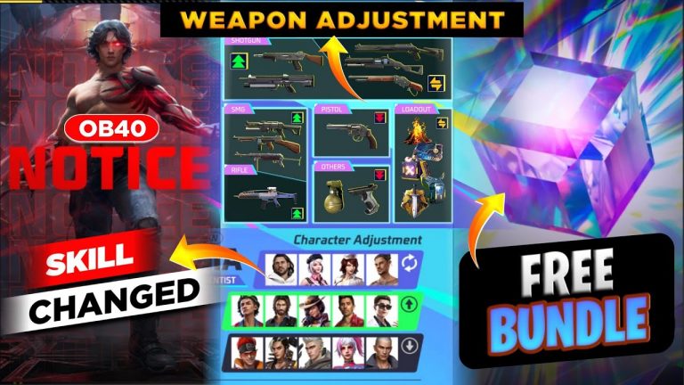 OB40 Update ( Biggest Changes in Free fire ) //CHARACTER SKILL CHANGE//GUN ADJUSTMENT//RARE BUNDLE