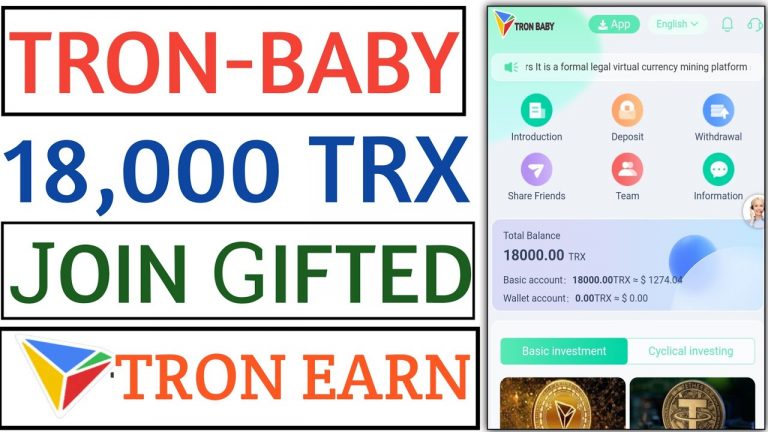 Tron.Baby Is The Safest Stable | Earning Trx Mining Platform In 2023 | New Tron Minning Site 2023