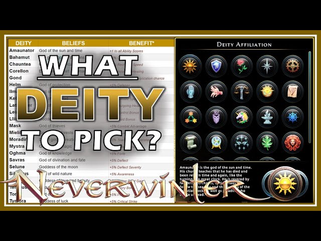 What Does DEITY Give in Neverwinter? (60k AD to change) What Benefits I Would Add (+5% stat boosts)