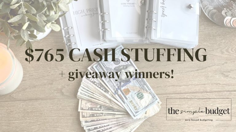 cash envelope stuffing | $765 | giveaway winners! | zero based budgeting