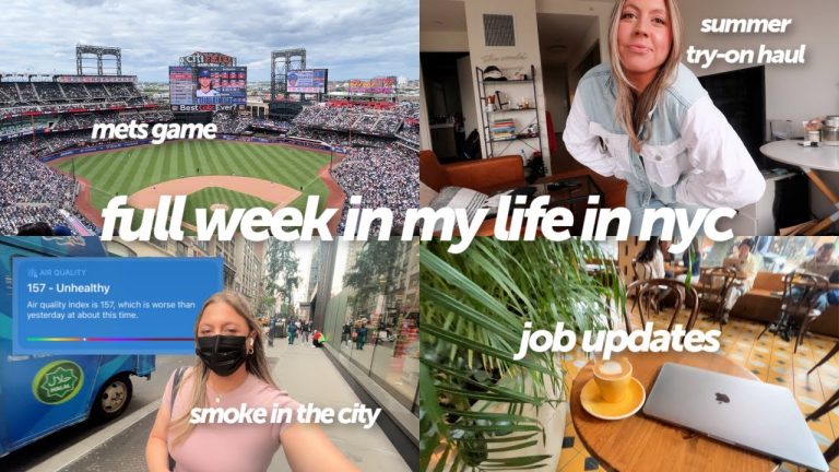 full week + weekend in my life: mets game, wildfire smoke in nyc, job updates, books, & summer haul