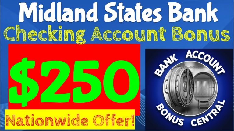 Midland States Bank $250 Checking Account Bonus! Most States! Best Side Hustle in 2023!