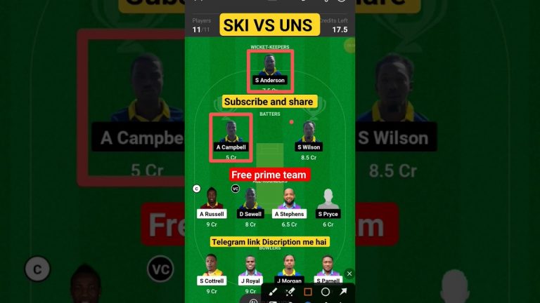 Ski vs uns Match dream11 gl Team l uns vs ski dream11 prediction l gl 1st prize 2 crores win tips