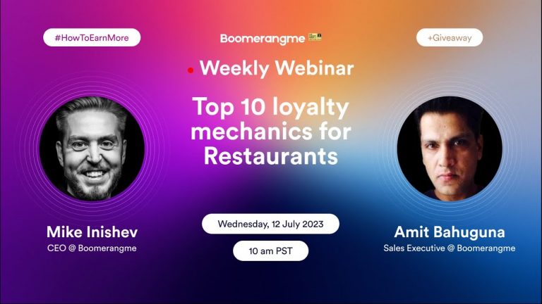 Top 10 loyalty mechanics for Restaurants | Webinar 7/12/23