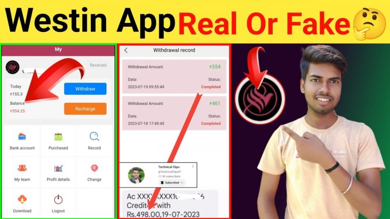 Westin App Real or Fake | Westin App Withdrawal | Refer and Earn App