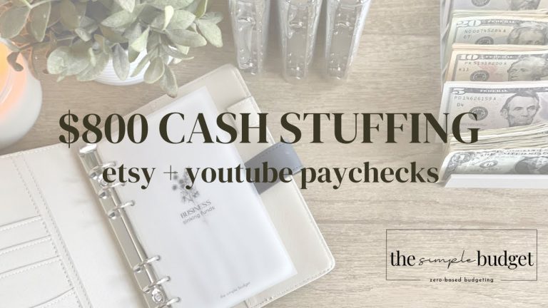 cash envelope stuffing | $800 | stuffing my etsy & youtube paychecks | zero based budgeting