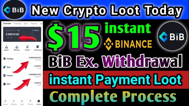 $15+$15 instant Loot | New Crypto Loot Today | BiB Exchange Withdrawal | BibLite App Unlimited Trick