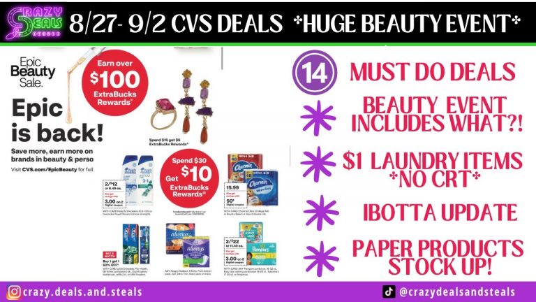 8/27 CVS Deals {14 MUST DO DEALS}EASY FREEBIES {HUGE CVS EPIC Beauty Event} How To Coupon At CVS