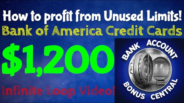 How to PROFIT from Unused Credit Card Limits! Bank of America! $1,200 Infinite Loop Video! #profit!