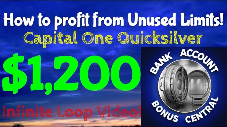 How to PROFIT from Unused Credit Card Limits! Capital One Quicksilver! $1,200 Infinite Loop Video!