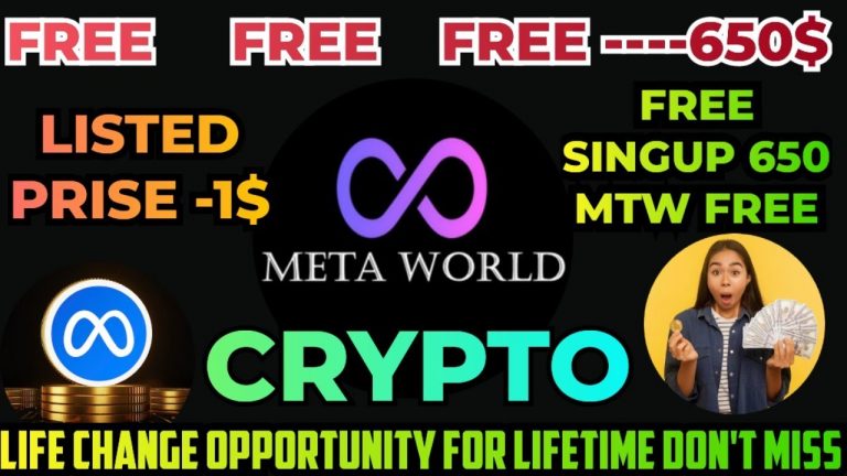 META WORLD CRYPTO LIFE CHARGING OPPORTUNITY FOR LIFETIME FREE SINGUP 650 MTW TOKEN FREE