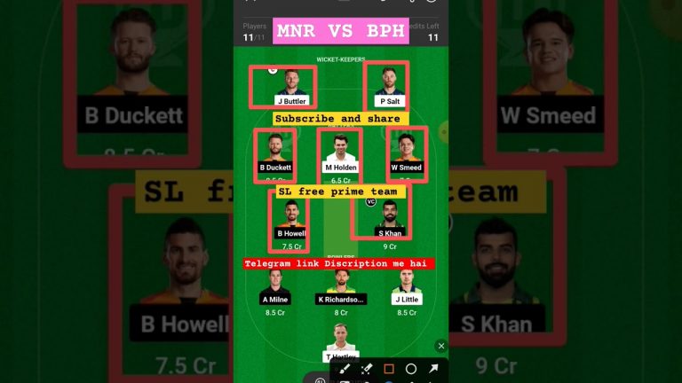 Mnr vs bph Match dream11 gl Team l bph vs mnr vision11 prediction l gl 1st prize 2 crores win tips