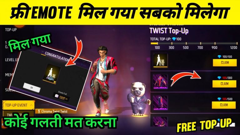 New Twist Top Up Event Free Fire ! Chroma Twist Twist Emote Top Up Event ! Free Fire New Event