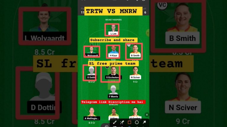 Trtw vs mnrw l mnr vs trt dream 11 team l gl sl free prime team l 5 lakhs free giveaway l gl 1cr win