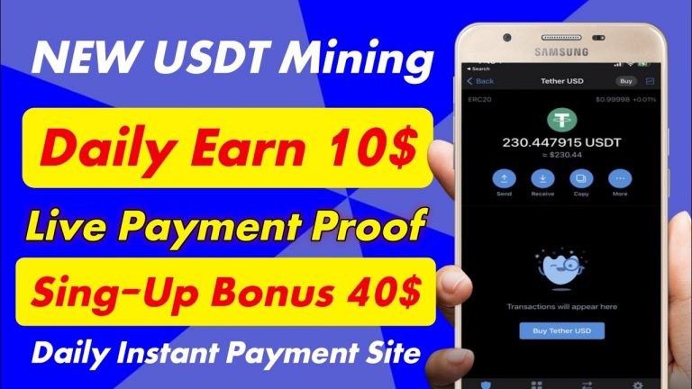 USDT Mining Site 2023 | Sing-Up Bonus 40 USDT | Online Income Site | USDT Earning New App