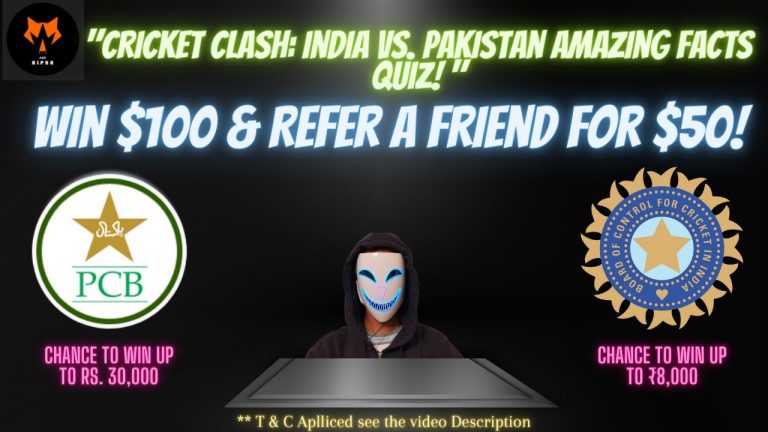 Cricket Clash: India vs. Pakistan Amazing Facts Quiz! Win $100 & Refer a Friend for $50! | 2023