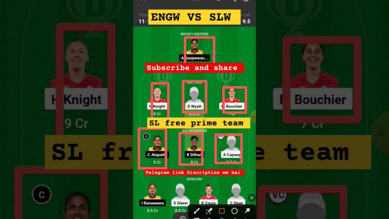 Engw vs slw dream11 team l vision11 free prime team l 5 lakhs free giveaway l gl 1cr win