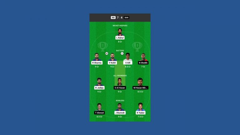 IND vs BAN Dream11 Prediction | IND vs BAN Dream11 Team | India vs Bangladesh 6th ODI Dream11 Today