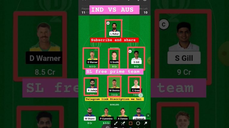 Ind vs aus l aus vs ind dream11 team l dream11 free prime team l 5 lakhs free giveaway l gl 1cr win