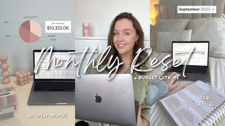 SEPTEMBER MONTHLY RESET | goal setting, budget with me + no spend month