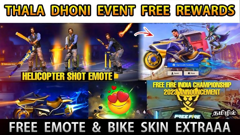 Thala Dhoni Event All Free Rewards in Free Fire | Free Thala Character + Helicopter Emote in FF