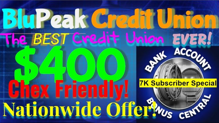 BluPeak $400 Checking Account bonus with $1,500 in Credit Card Funding! The BEST Credit Union EVER!