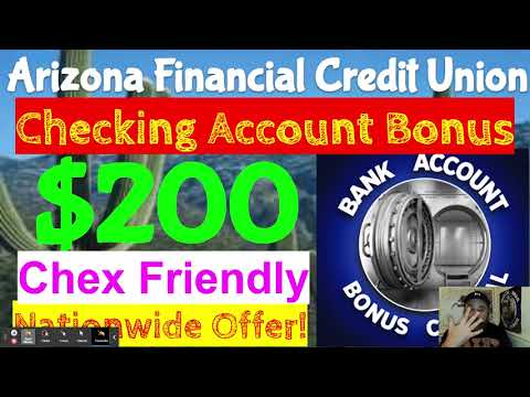 Arizona Financial Credit Union $200 Checking Account Bonus Credit Card Funding! NO Direct Deposit!