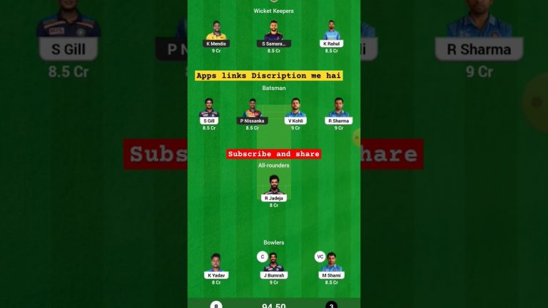 Ind vs SL l SL vs Ind dream11 team l dream11 free prime team l GL tips and team l gl 2cr win