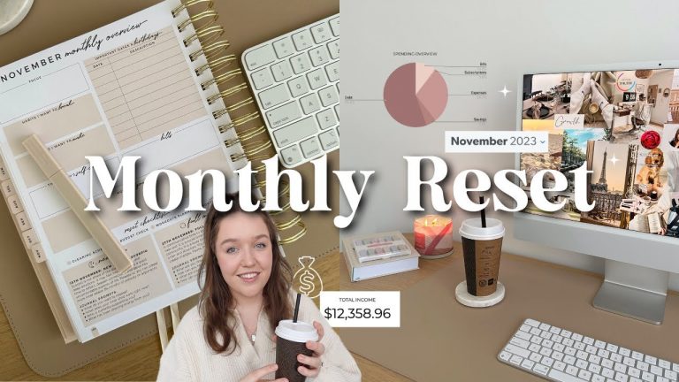 NOVEMBER MONTHLY RESET | goal setting, budget with me, income vs expenses + emergency fund