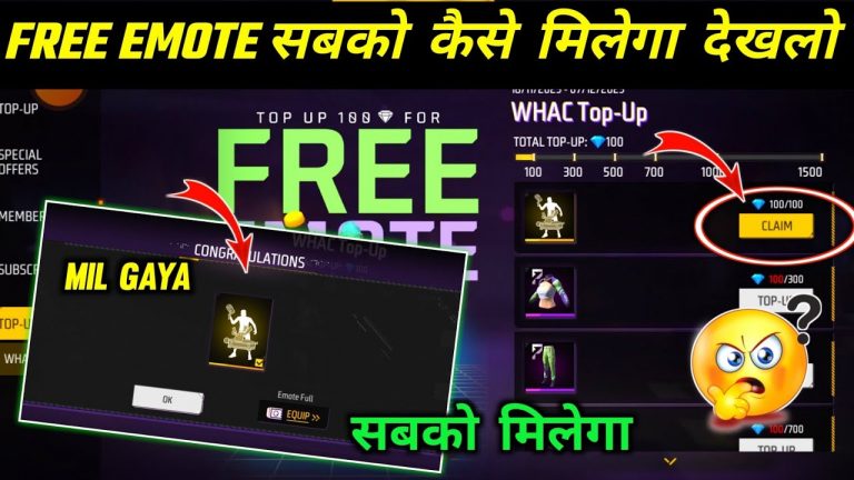 New Whac Top Up Event Free Fire ! 18 November New Top Up Event ! Whac A Cotton Emote Kaise Milega